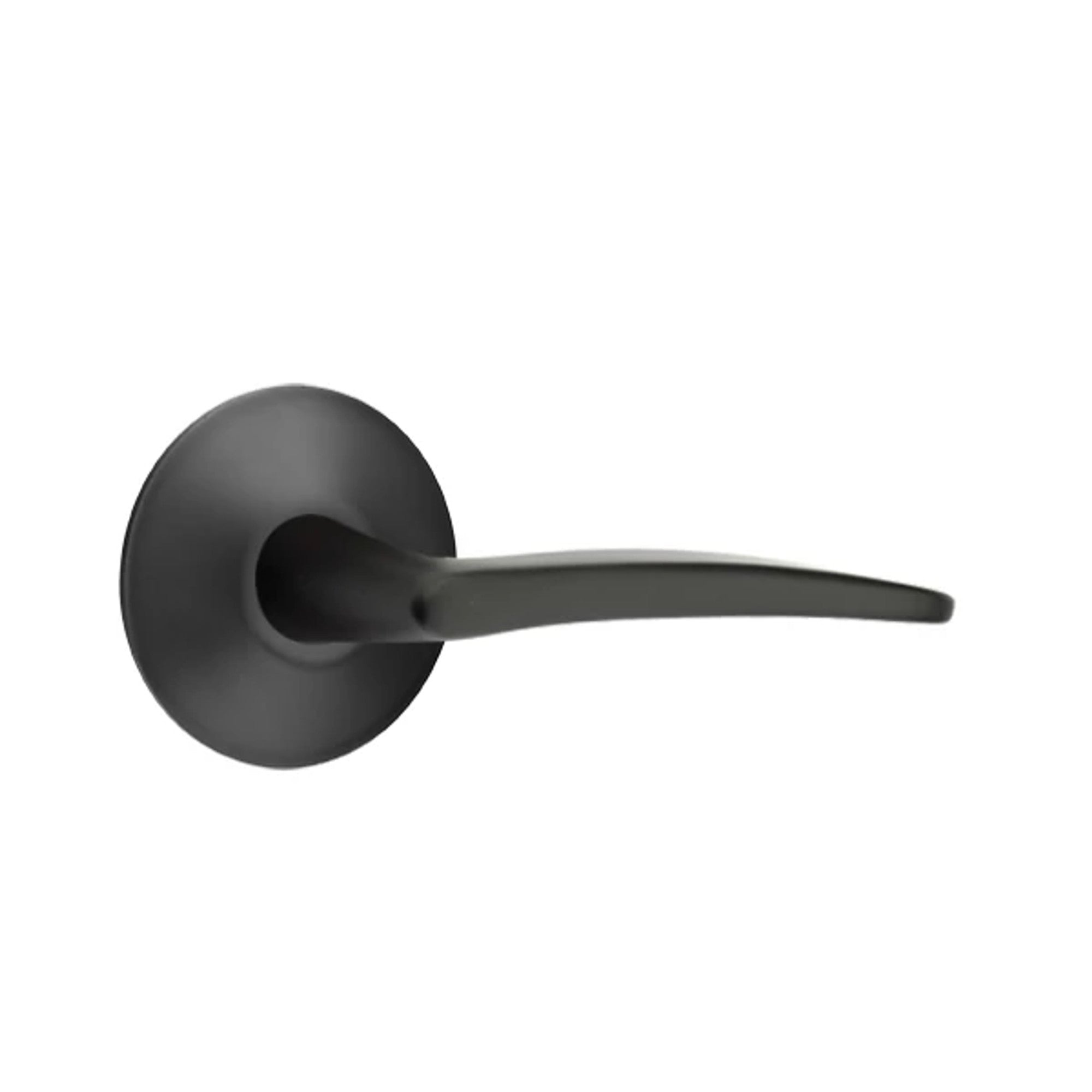 Emtek Poseidon Lever with Modern Rosette in Flat Black