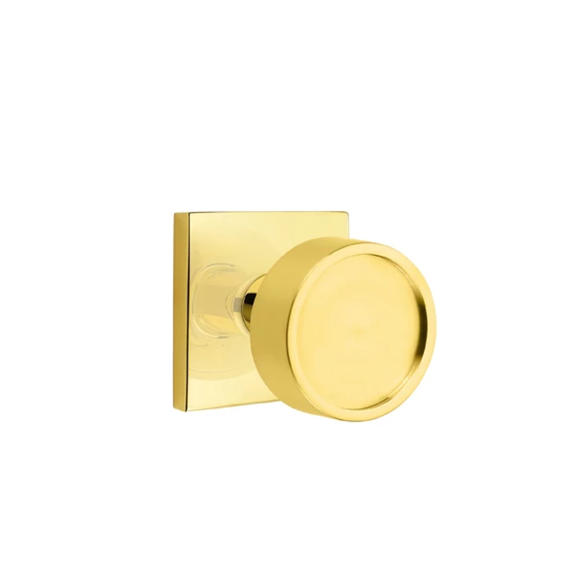 Emtek Verve Knob with Square Rosette in Unlacquered Brass