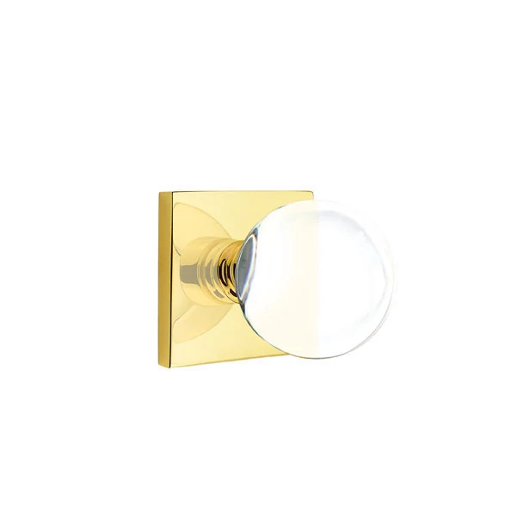 Emtek Bristol Knob with Square Rosette in Unlacquered Brass