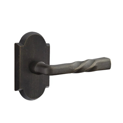 Emtek Montrose Lever with #1 Rosette in Medium Bronze