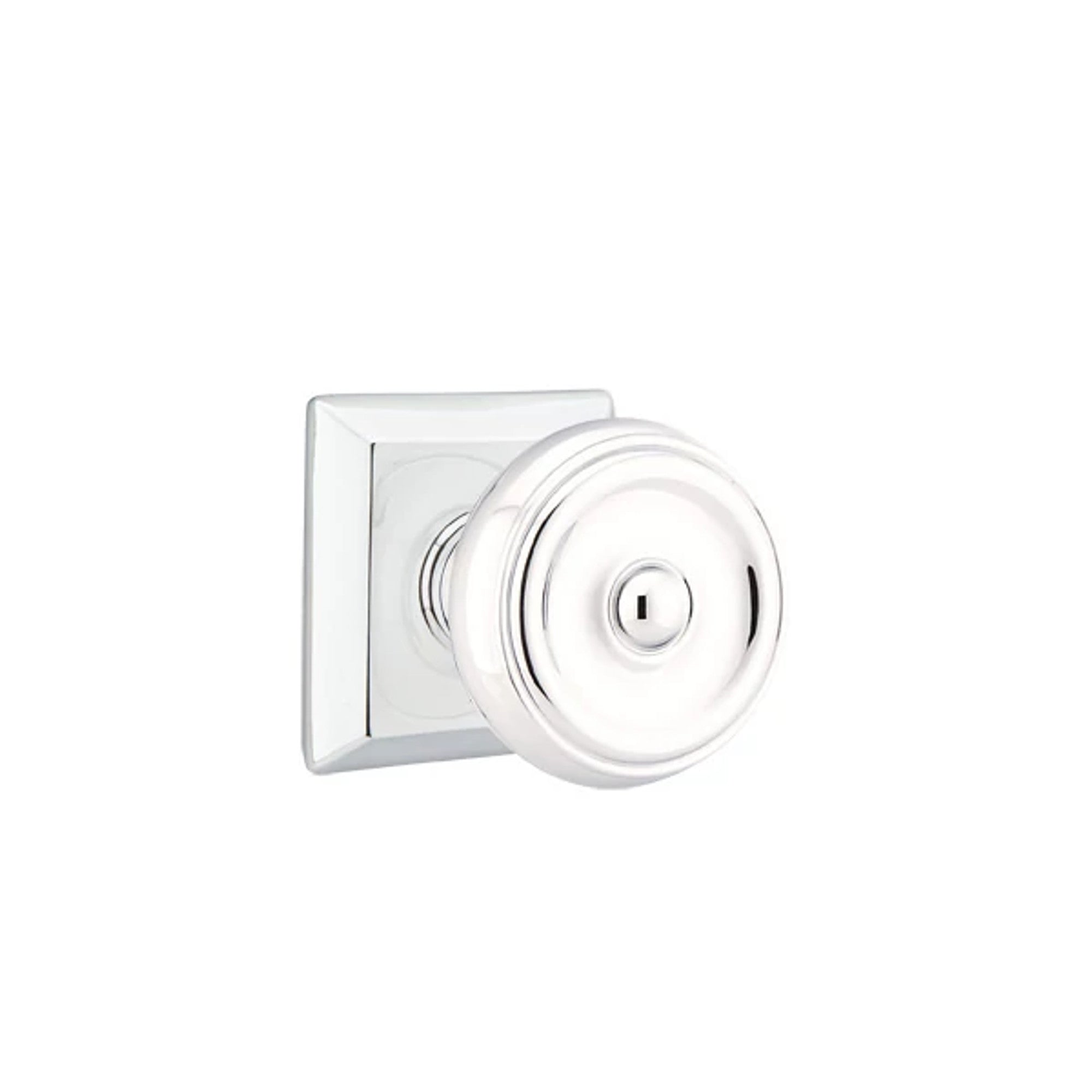 Emtek Waverly Knob with Quincy Rosette in Polished Chrome