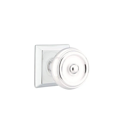 Emtek Waverly Knob with Quincy Rosette in Polished Chrome