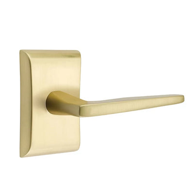 Emtek Hermes Lever with Neos Rosette in Satin Brass
