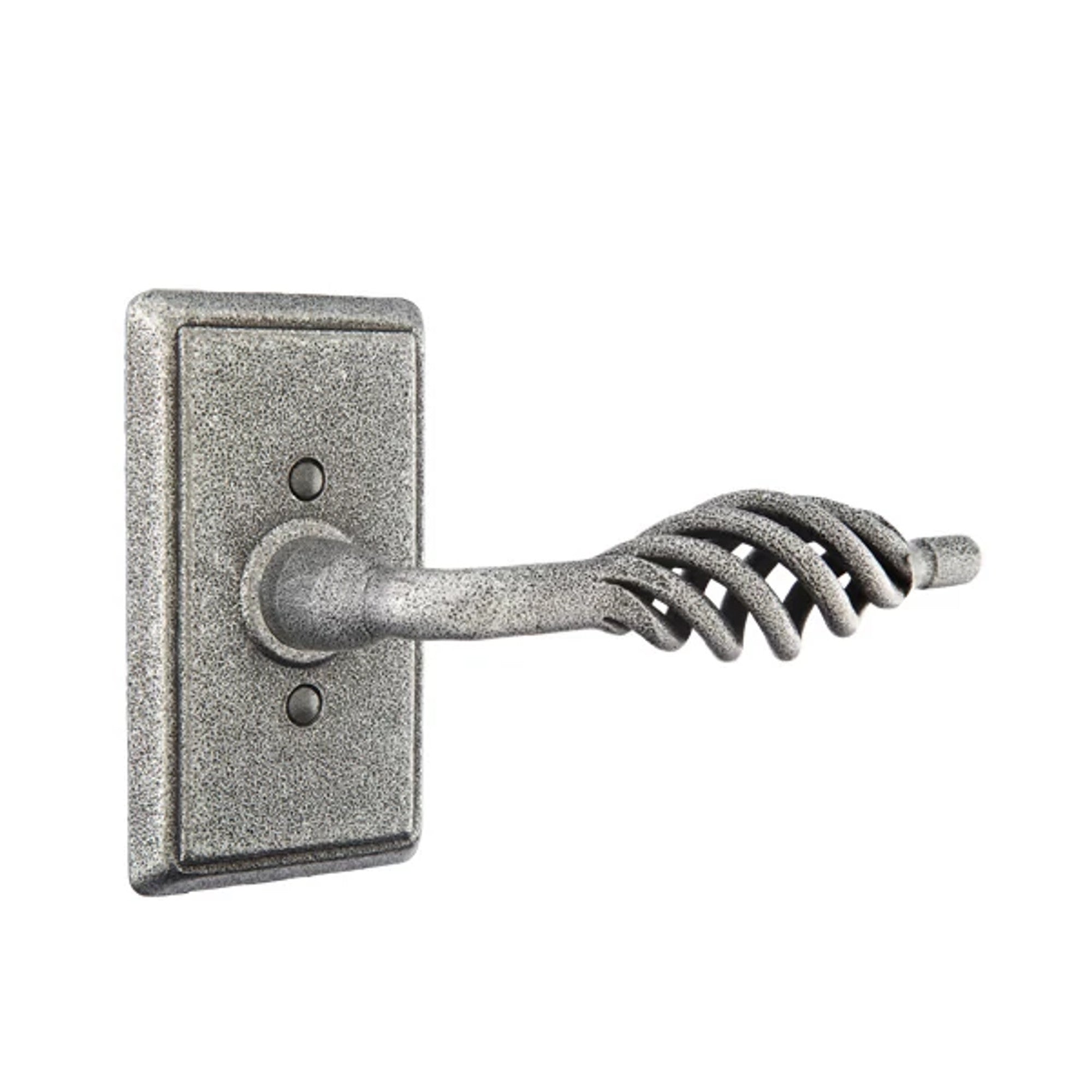 Emtek Lafayette Lever with Wrought Steel #3 Rosette in Satin Steel