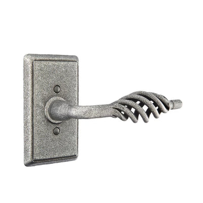 Emtek Lafayette Lever with Wrought Steel #3 Rosette in Satin Steel