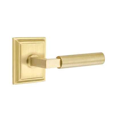 Emtek Hercules Lever with Wilshire Rosette in Satin Brass