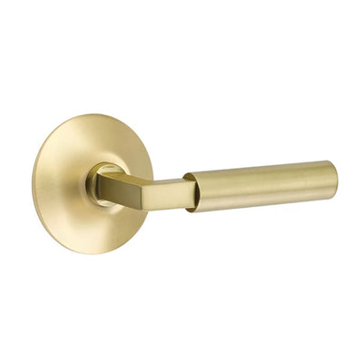 Emtek Hercules Lever with Modern Rosette in Satin Brass