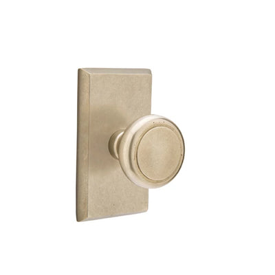 Emtek Butte Knob with #3 Rosette in Tumbled White Bronze