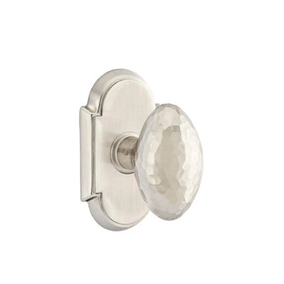Emtek Hammered Egg Knob with #8 Rosette in Satin Nickel