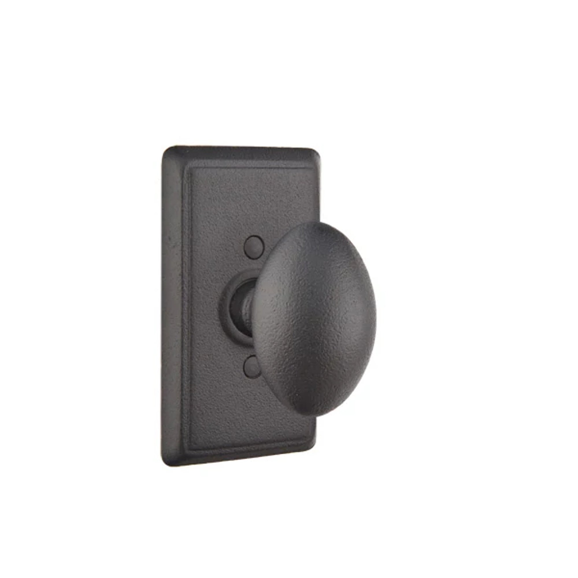 Emtek Savannah Knob with #3 Rosette in Flat Black Steel