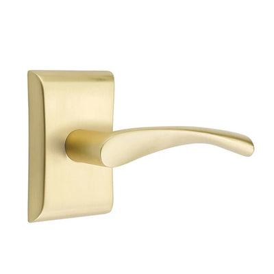 Emtek Triton Lever with Neos Rosette in Satin Brass