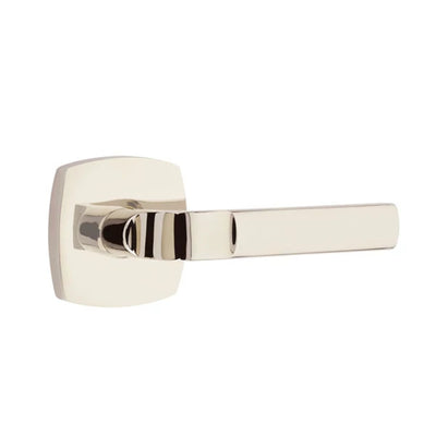 Emtek Aston Lever with Urban Modern Rosette in Polished Nickel