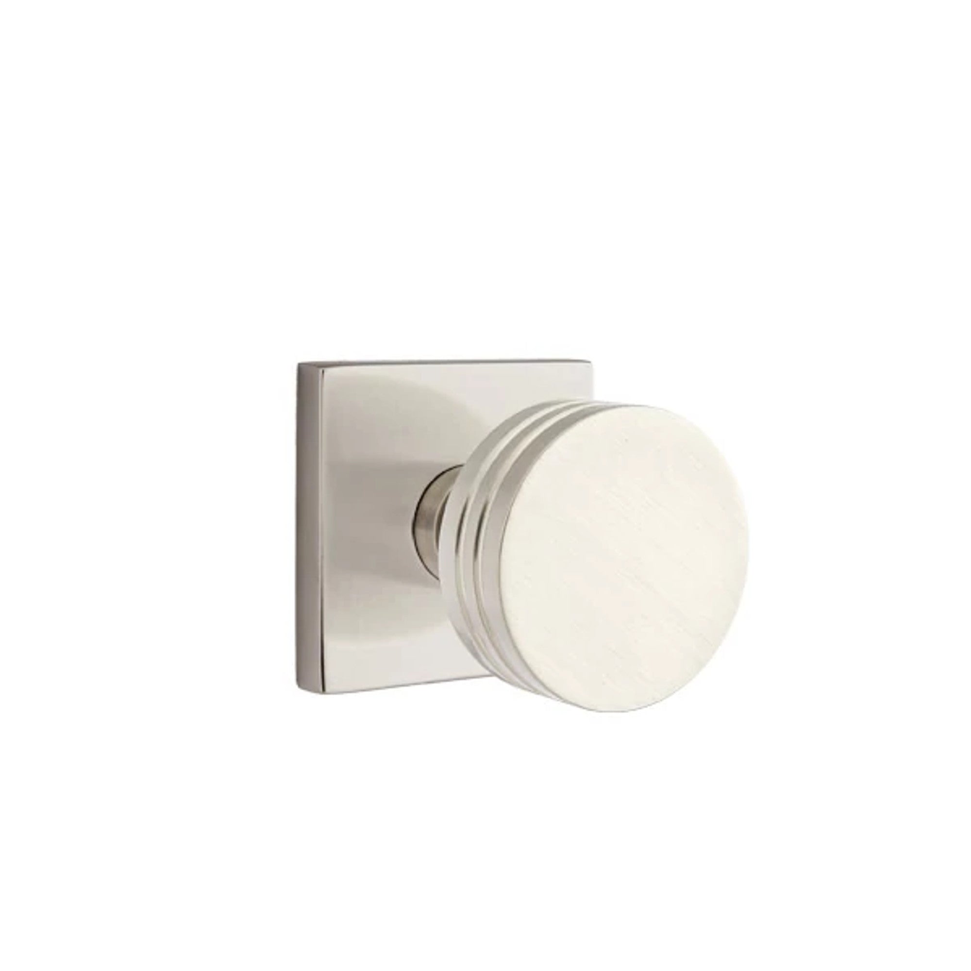 Emtek Bern Knob with Square Rosette in Satin Nickel