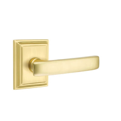 Emtek Geneva Lever with Wilshire Rosette in Satin Brass