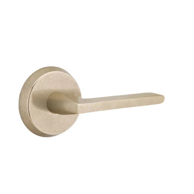 Emtek Lariat Lever with #2 Rosette in Tumbled White Bronze