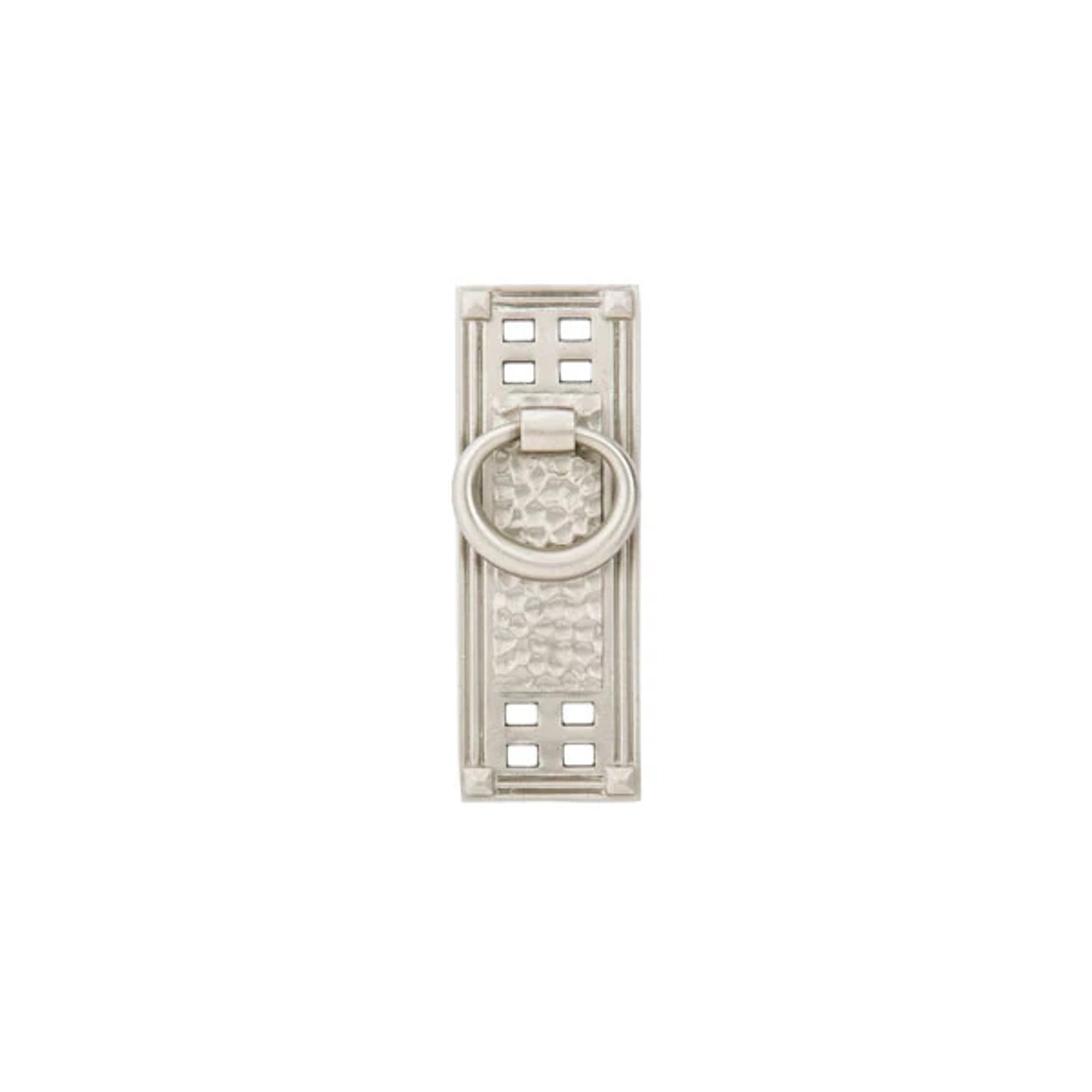 Emtek Hammered 1-1/2" C-C Vertical Ring Pull in Satin Nickel