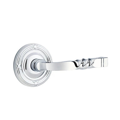 Emtek Santa Fe Lever with Ribbon & Reed Rosette in Polished Chrome
