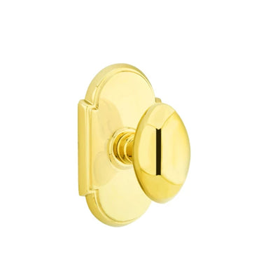Emtek Egg Knob with #8 Rosette in Unlacquered Brass