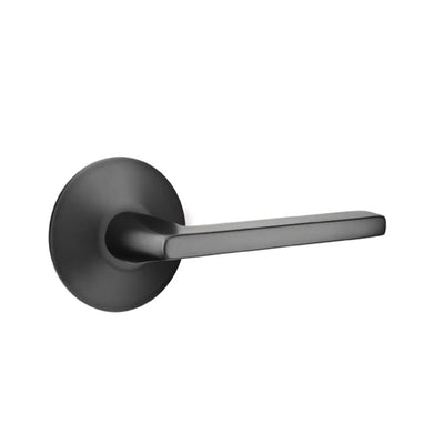 Emtek Helios Lever with Modern Rosette in Flat Black