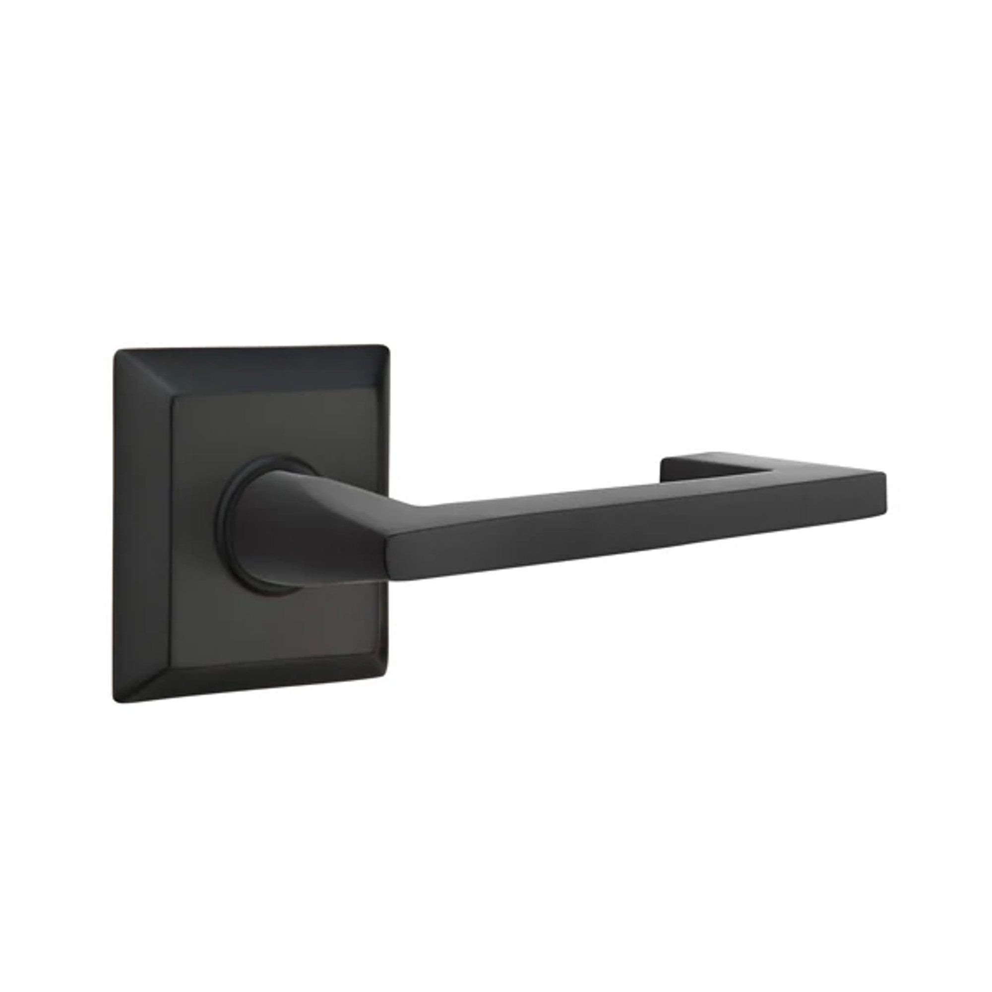 Emtek Argos Lever with Quincy Rosette in Flat Black