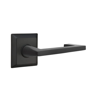 Emtek Argos Lever with Quincy Rosette in Flat Black