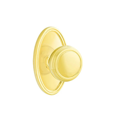 Emtek Norwich Knob with Oval Rosette in Polished Brass