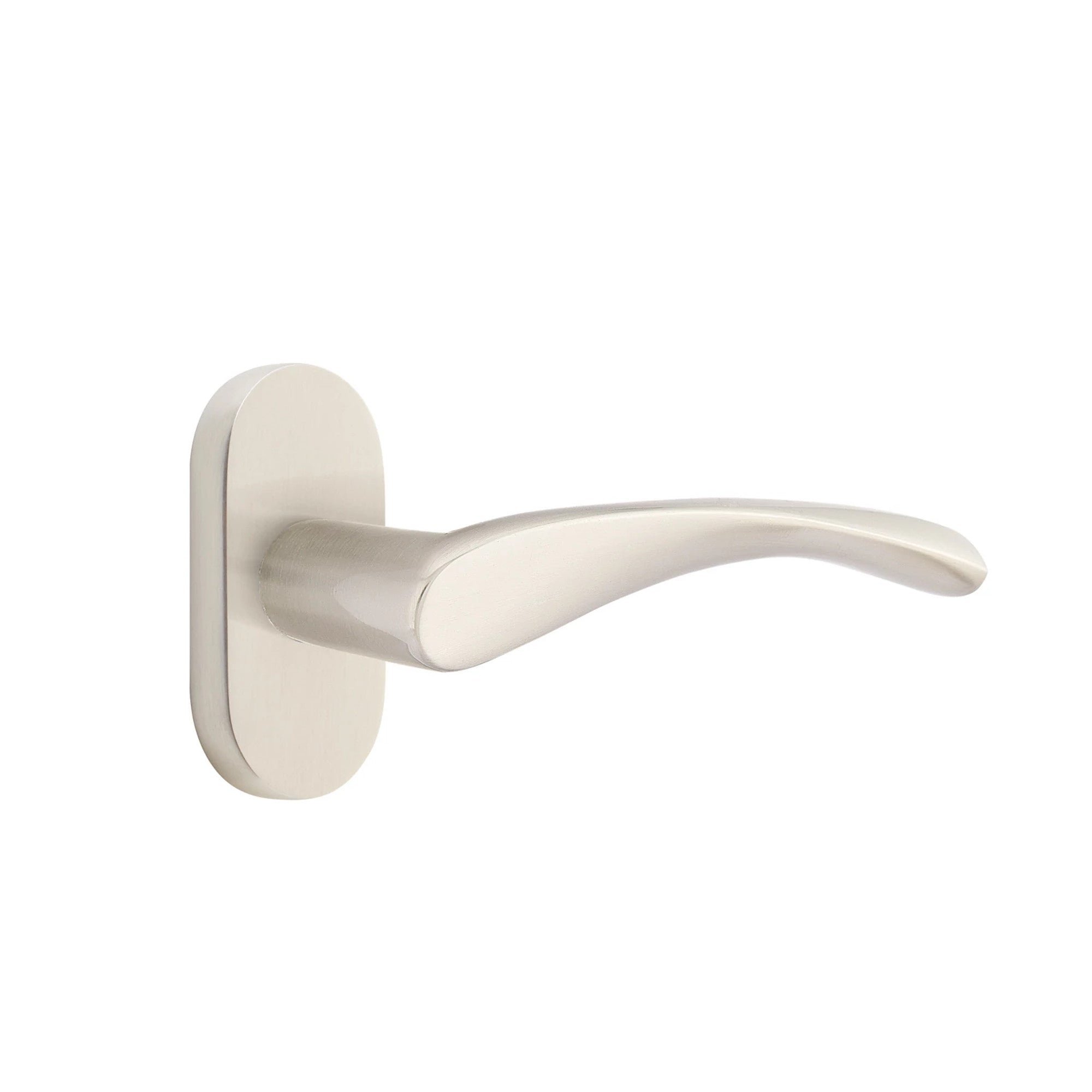 Emtek Triton Lever with Oval Stretto 1-1/2" x 3" in Satin Nickel