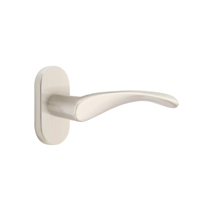 Emtek Triton Lever with Oval Stretto 1-1/2" x 3" in Satin Nickel