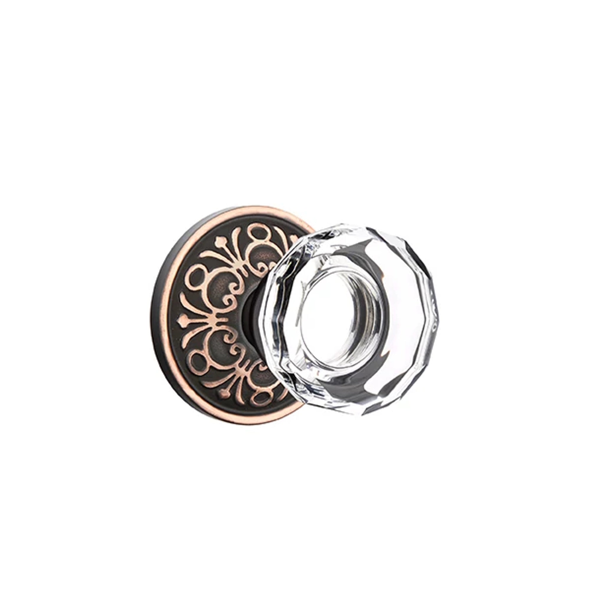 Emtek Lowell Knob with Lancaster Rosette in Oil Rubbed Bronze