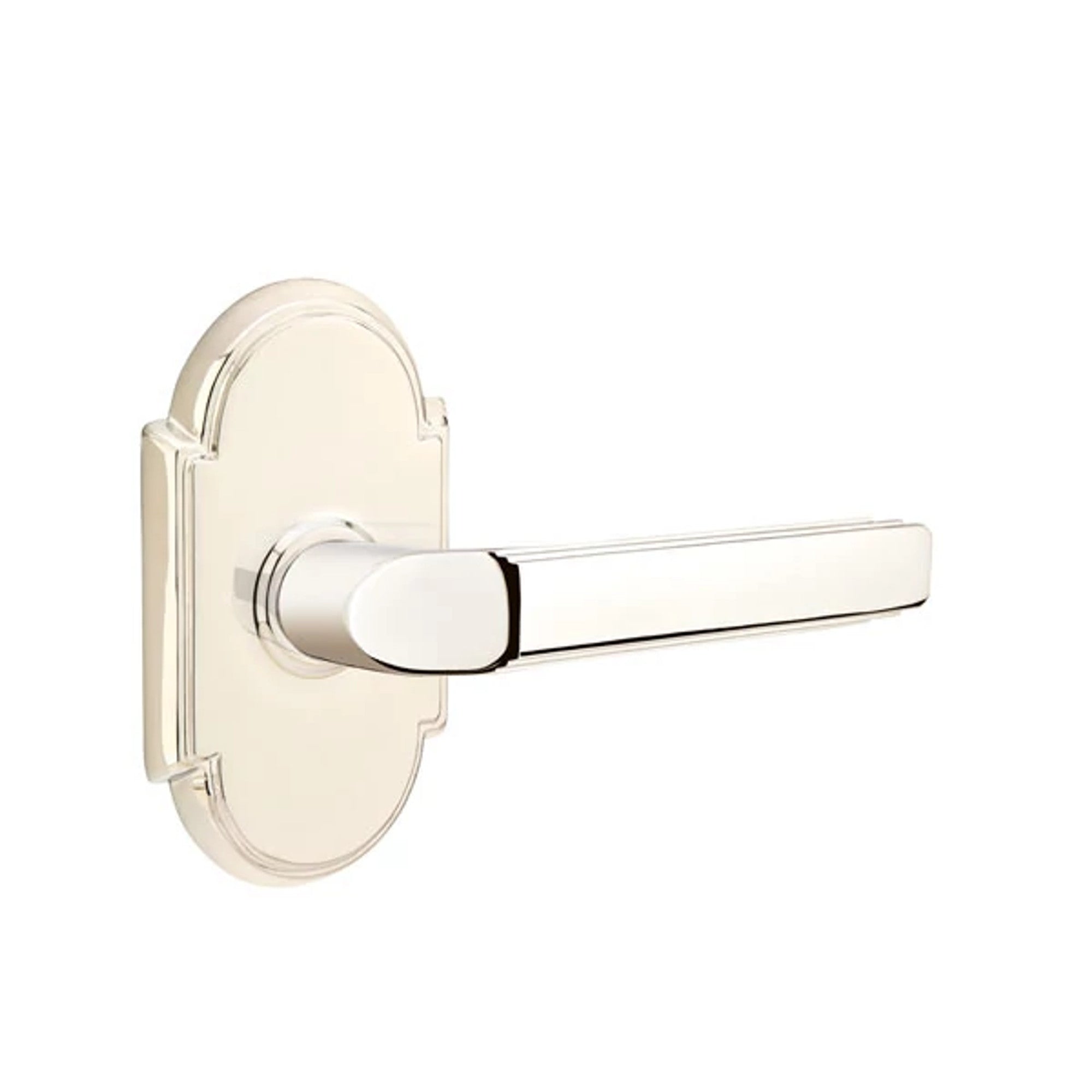 Emtek Milano Lever with #8 Rosette in Polished Nickel