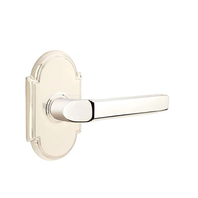 Emtek Milano Lever with #8 Rosette in Polished Nickel