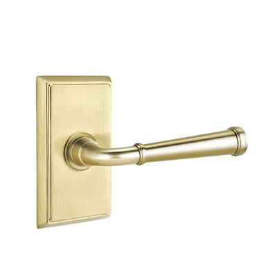 Emtek Merrimack Lever with Rectangular Rosette in Satin Brass