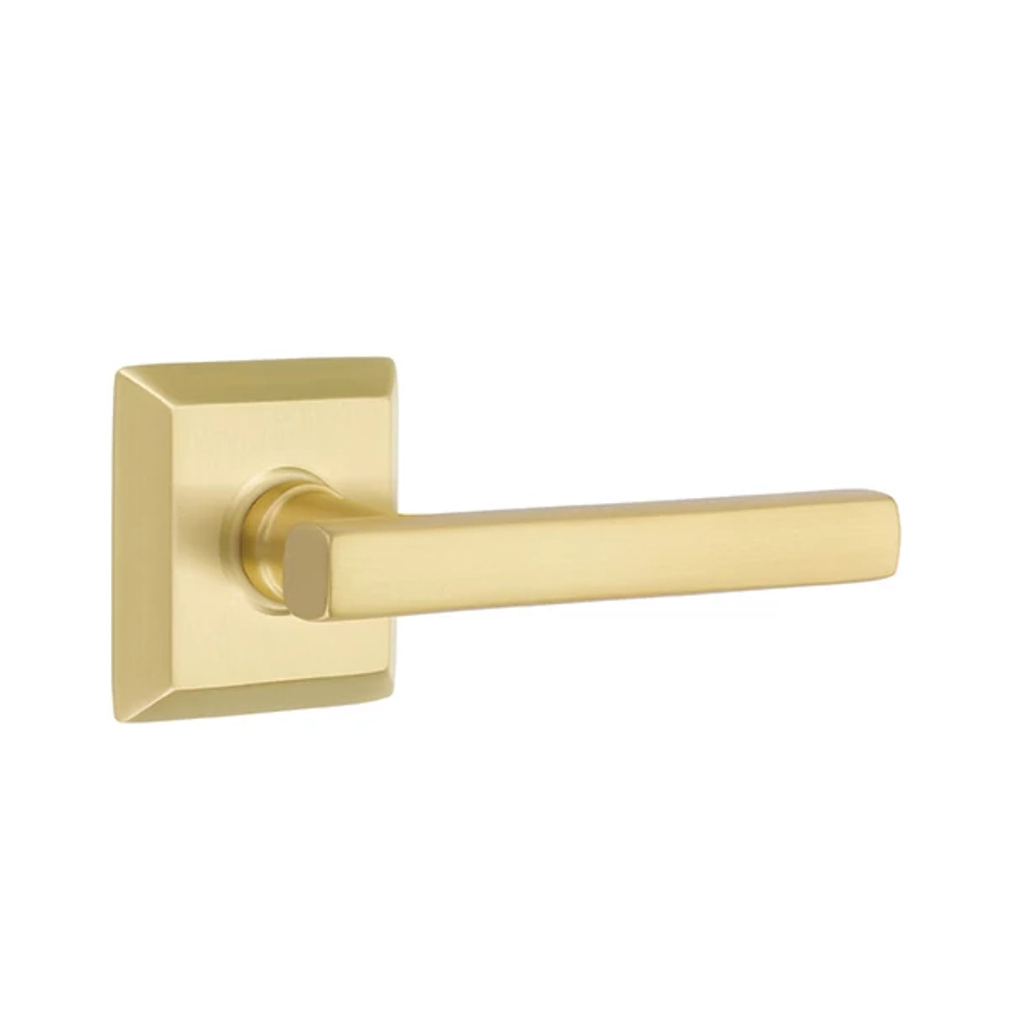 Emtek Freestone Lever with Quincy Rosette in Satin Brass