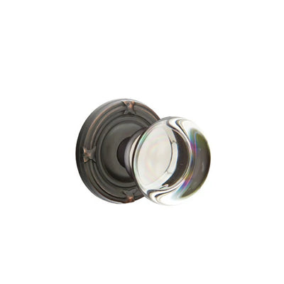 Emtek Providence Glass Knob with Ribbon & Reed Rosette in Oil Rubbed Bronze