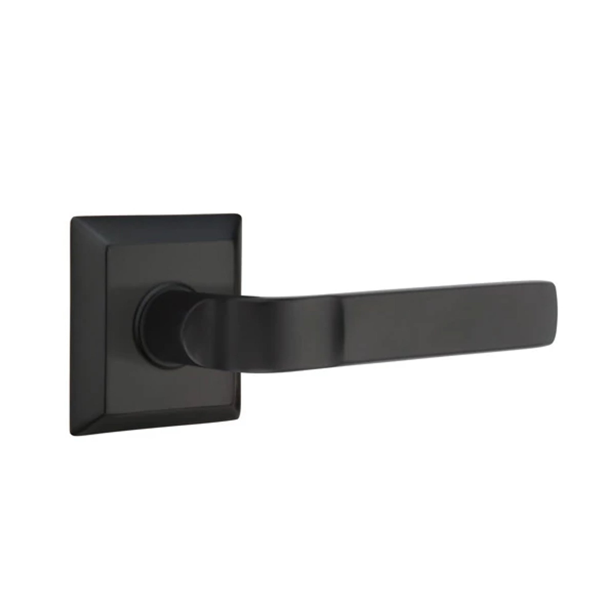 Emtek Aston Lever with Quincy Rosette in Flat Black