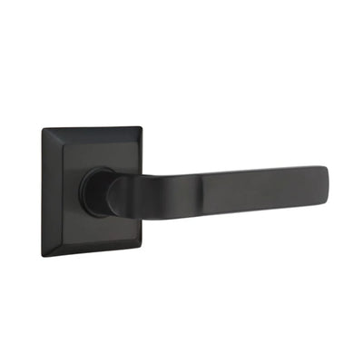 Emtek Aston Lever with Quincy Rosette in Flat Black