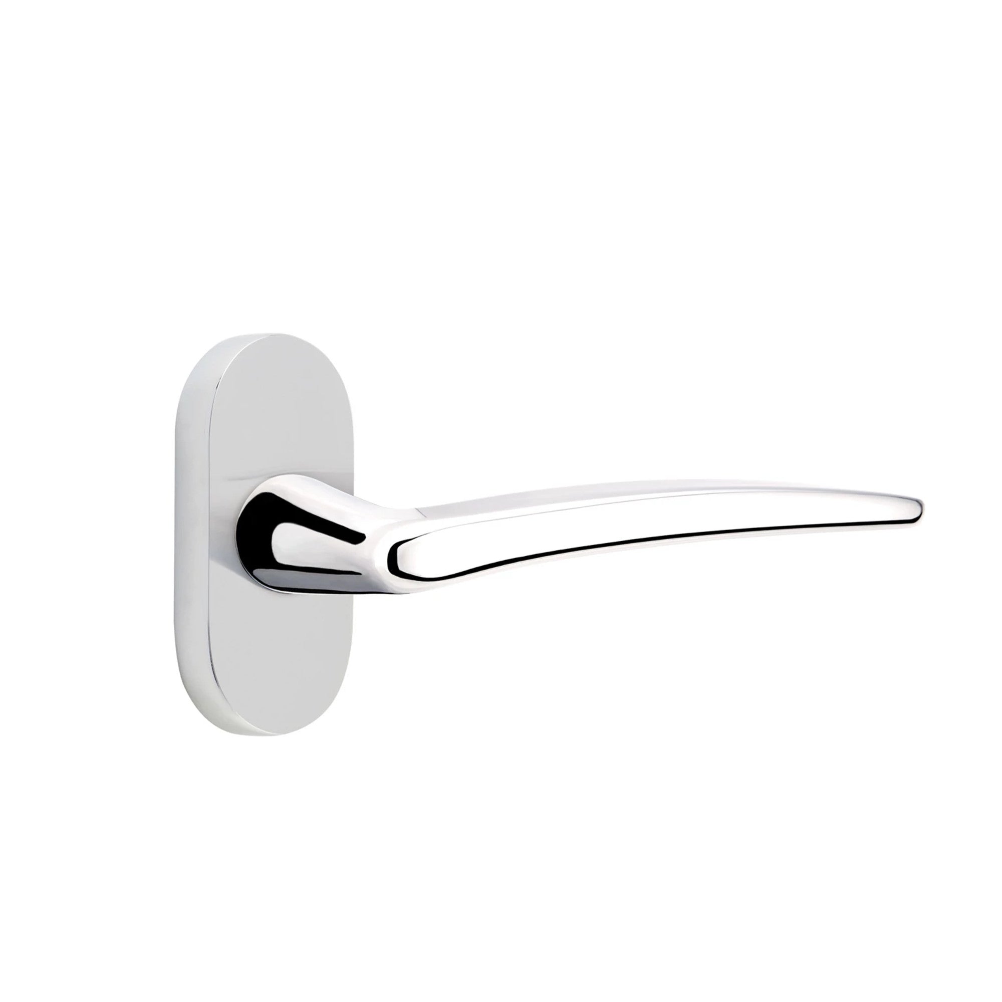 Emtek Poseidon Lever with Oval Stretto 1-1/2" x 3" in Polished Chrome