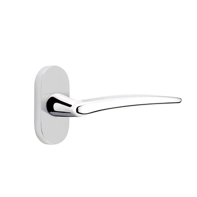 Emtek Poseidon Lever with Oval Stretto 1-1/2" x 3" in Polished Chrome