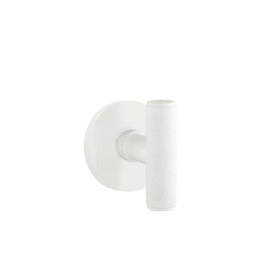 Emtek Ace Knurled Knob with Disk Rosette in Matte White