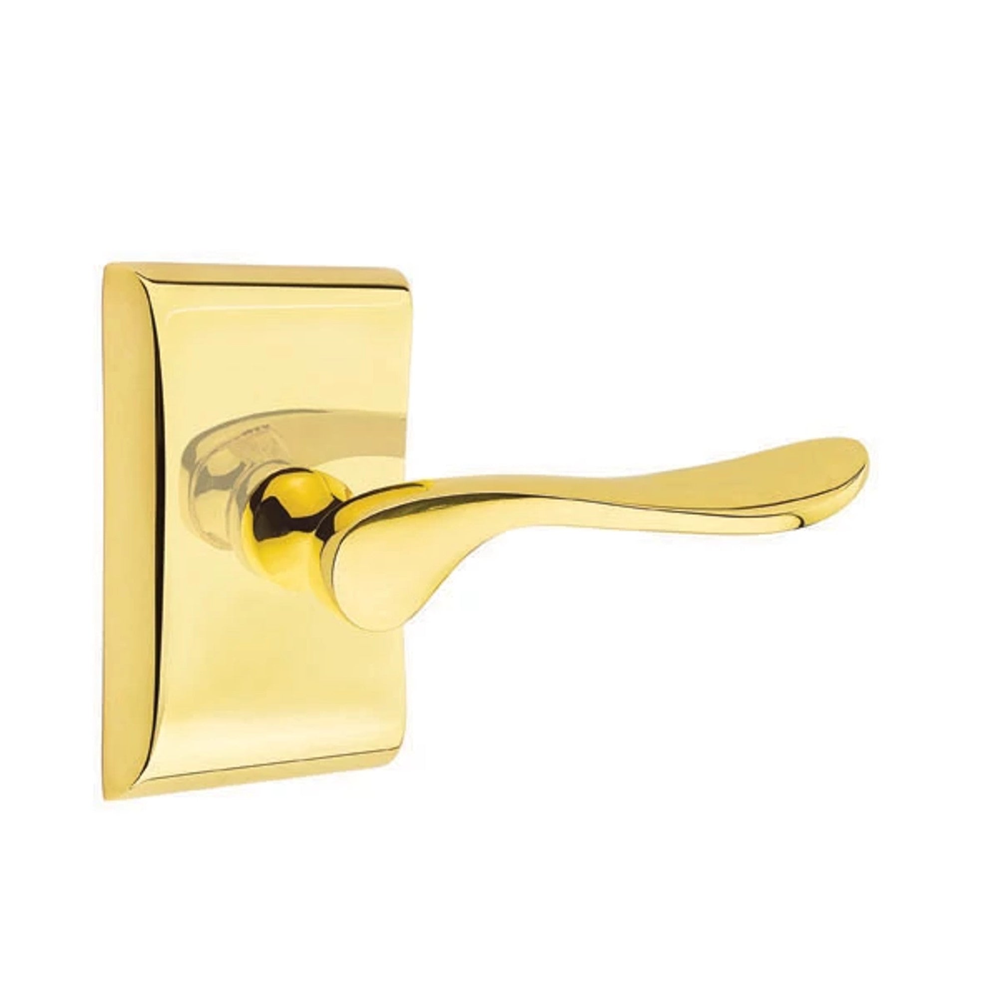 Emtek Luzern Lever with Neos Rosette in Unlacquered Brass