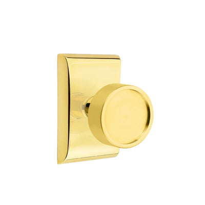 Emtek Verve Knob with Neos Rosette in Unlacquered Brass