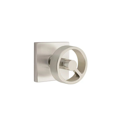 Emtek Spoke Knob with Square Rosette in Satin Nickel