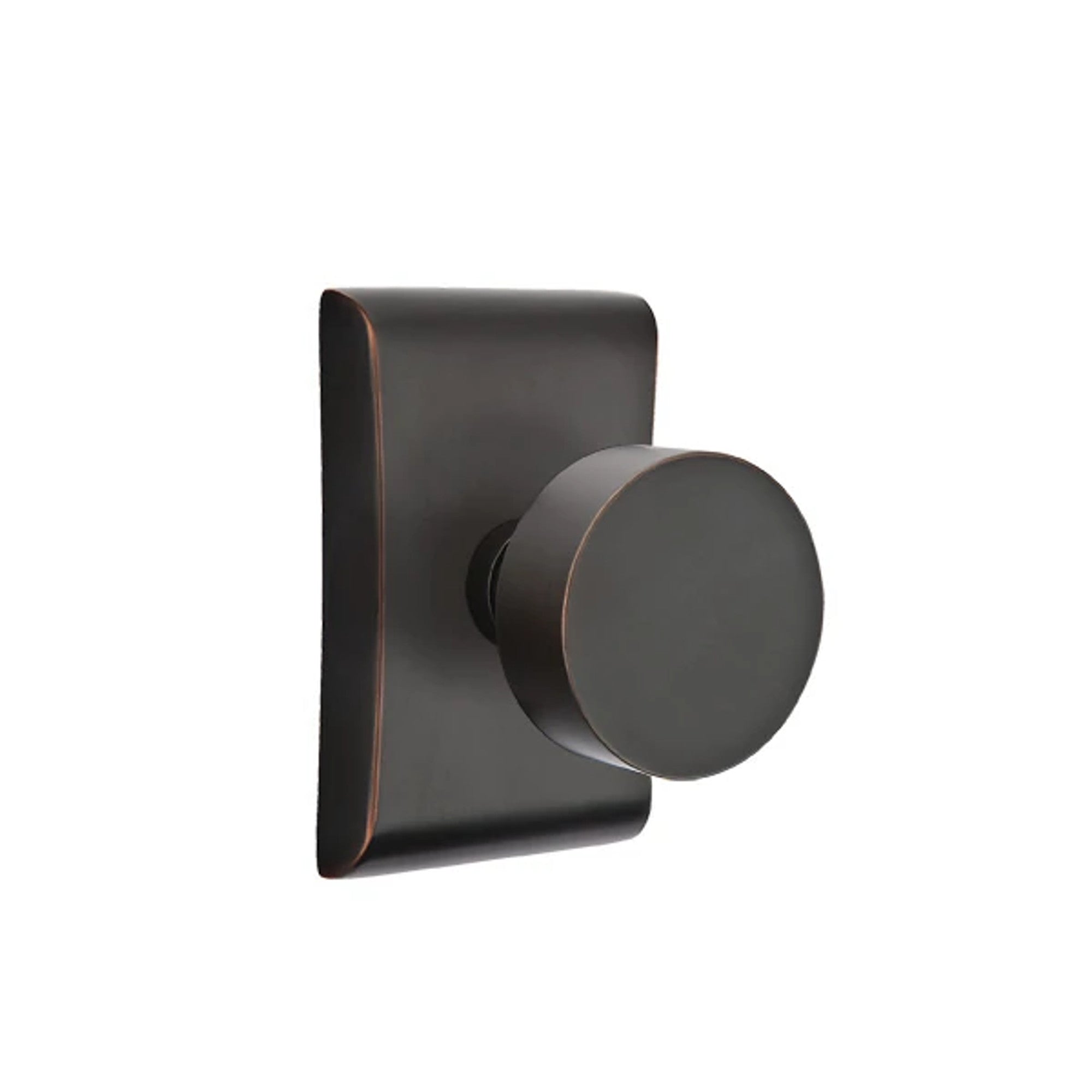 Emtek Round Knob with Neos Rosette in Oil Rubbed Bronze