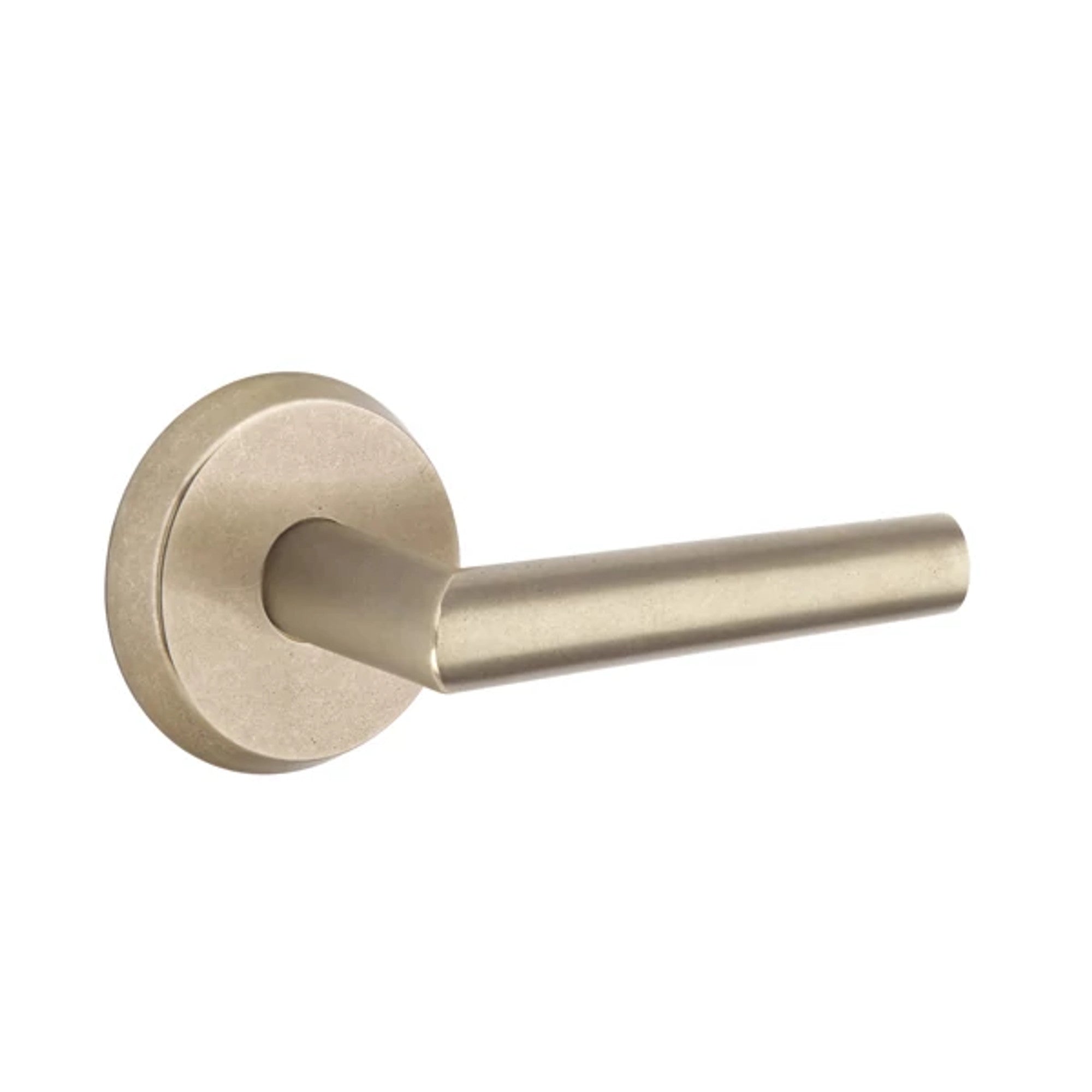 Emtek Mariposa Lever with #2 Rosette in Tumbled White Bronze