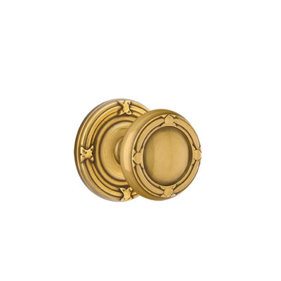 Emtek Ribbon & Reed Knob with Ribbon & Reed Rosette in French Antique