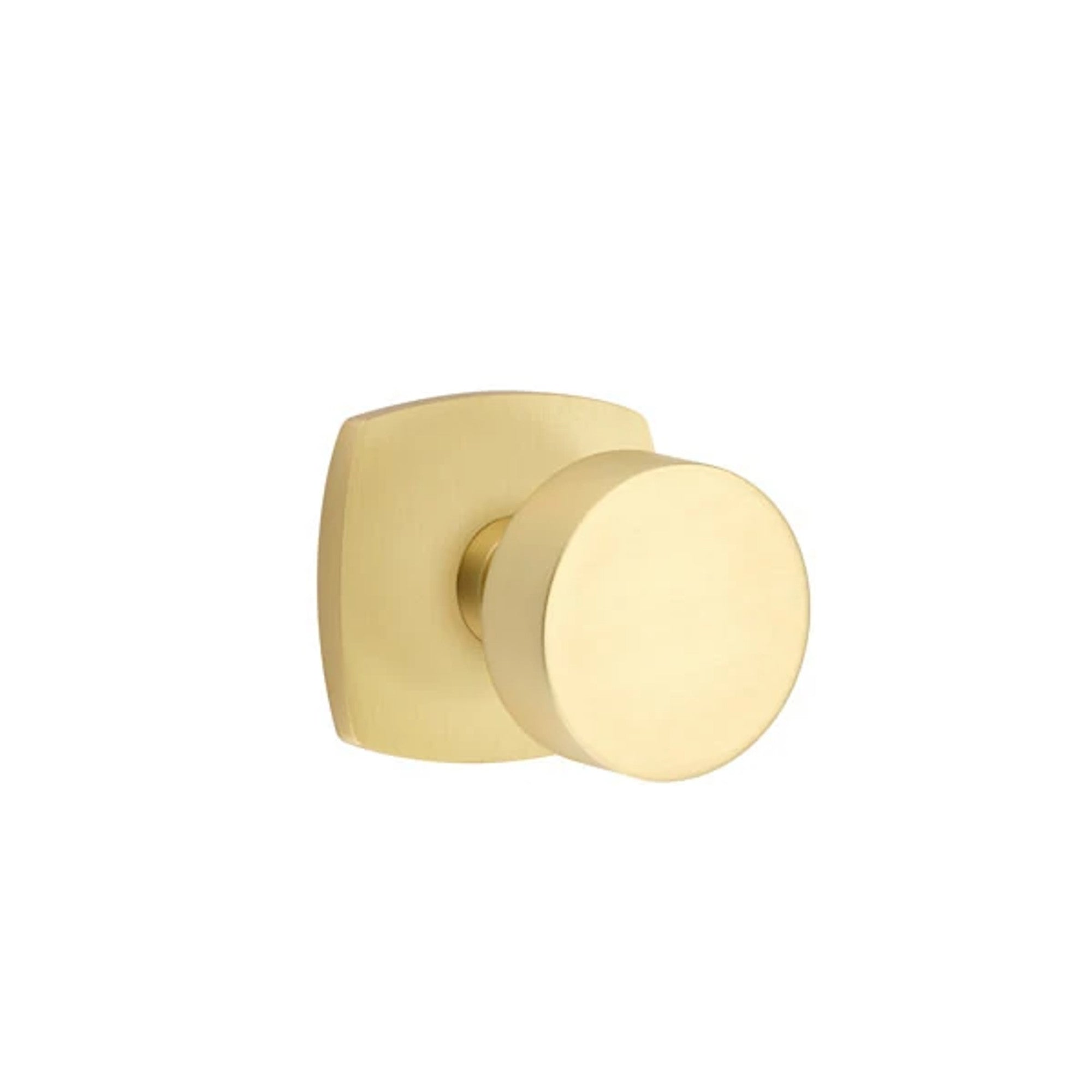 Emtek Round Knob with Urban Modern Rosette in Satin Brass