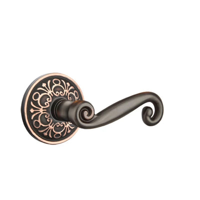Emtek Rustic Lever with Lancaster Rosette in Oil Rubbed Bronze
