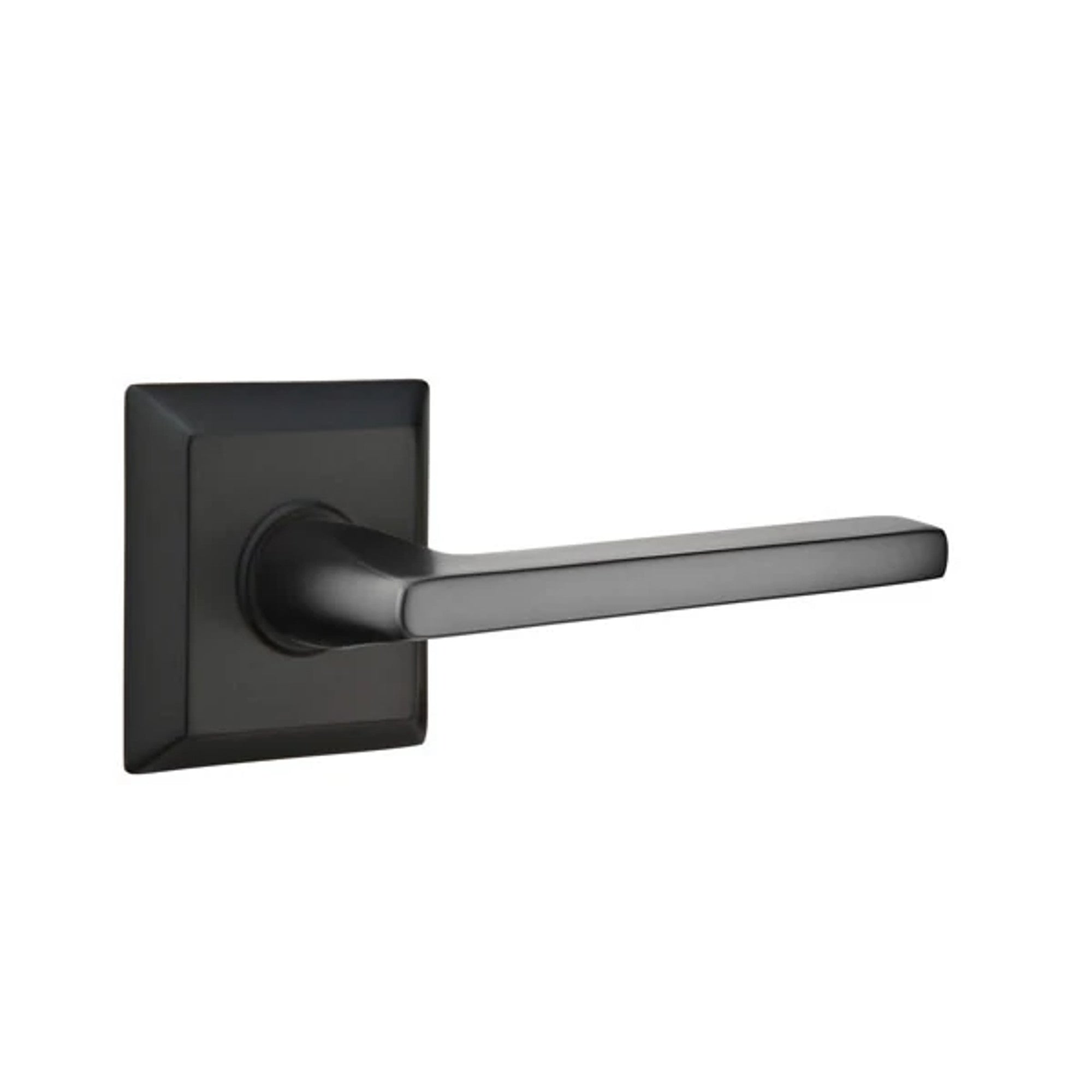 Emtek Helios Lever with Quincy Rosette in Flat Black