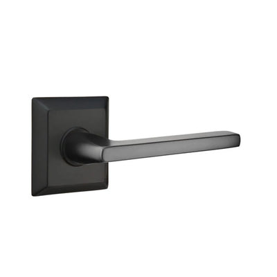 Emtek Helios Lever with Quincy Rosette in Flat Black