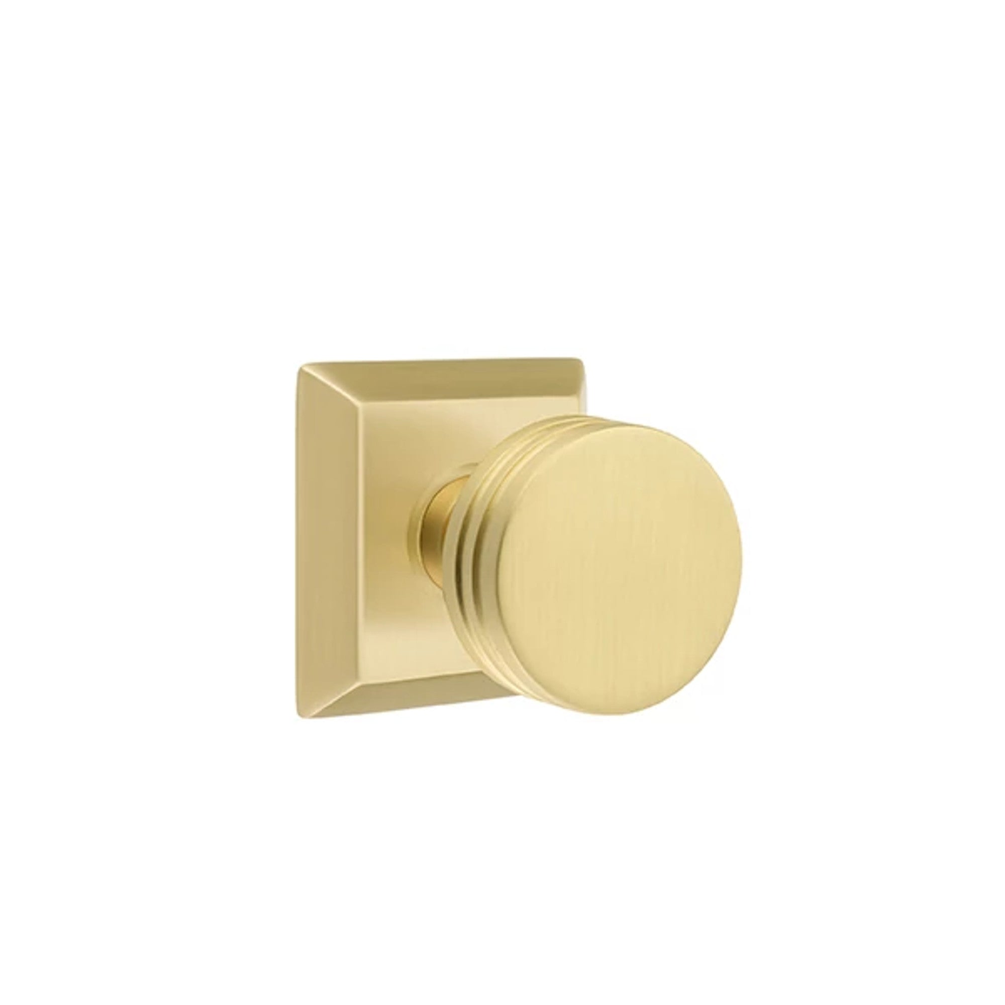 Emtek Bern Knob with Quincy Rosette in Satin Brass